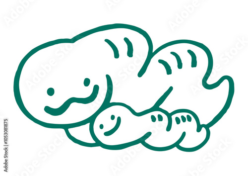 よりそう巳の親子（緑）
