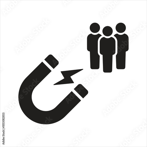 Customer magnet icon. Inbound marketing icon