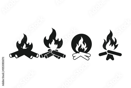 Bonfire icon logo design template isolated illustration