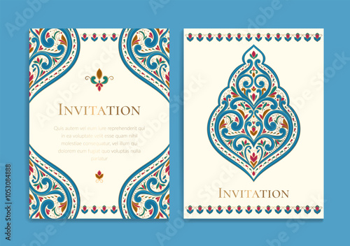 Luxury invitation card design with vector mandala pattern. Vintage ornament template. Can be used for background and wallpaper. Elegant and classic vector elements great for decoration.