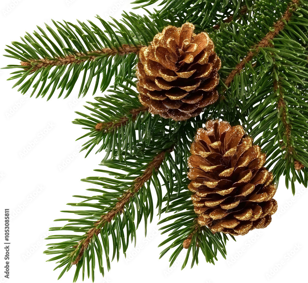 Fototapeta premium Pine cones on a branch