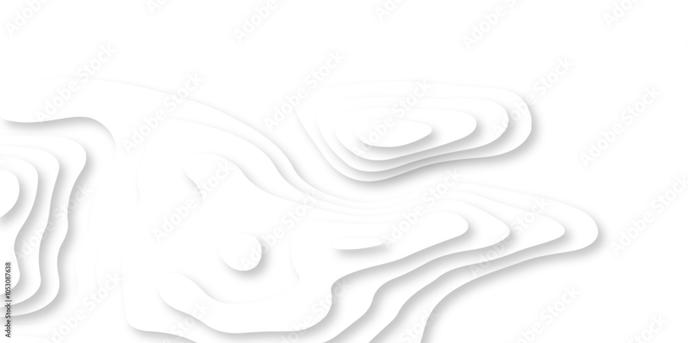 Vector minimal light element shadow landscape wave element curve graphic papercut design. Background with lines Modern black and white carve wave line abstract luxury papercut background.