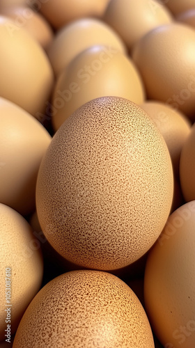 Close-up of Brown Eggs in a Pile