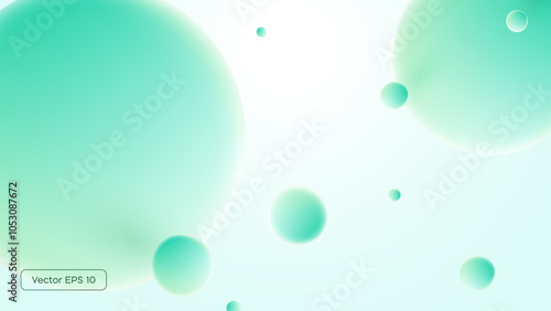 Morphing colorful blobs. Vector 3d illustration. Abstract 3d background. Gradient background with turquoise metaball shapes.Liquid colors. Banner or sign design