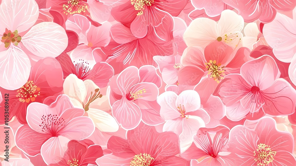 Pink Floral Pattern Background Pink Floral Pattern Background