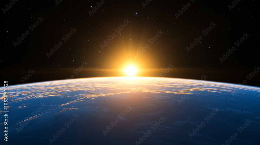 Fototapeta premium sunrise over earth