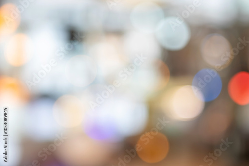 Warm light with beautiful pattern of round bokeh.