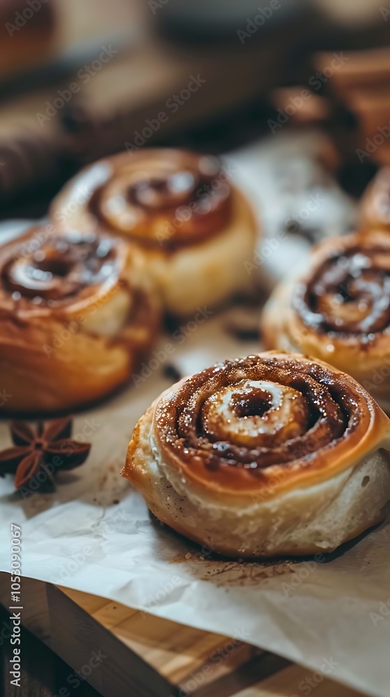 Delicious cinnamon rolls on table Delicious cinnamon rolls on table