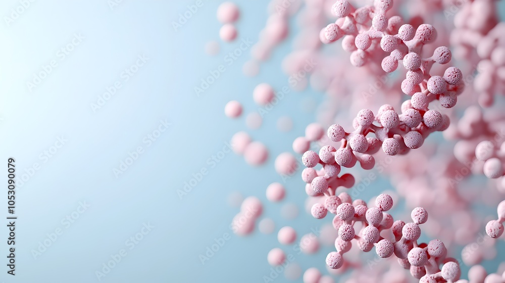 Obraz premium Spiral Bacteria Texture in Soft Pastel Shades for Medical Research and Biology Backgrounds