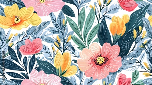 Wallpaper Mural Floral Seamless Pattern Torontodigital.ca