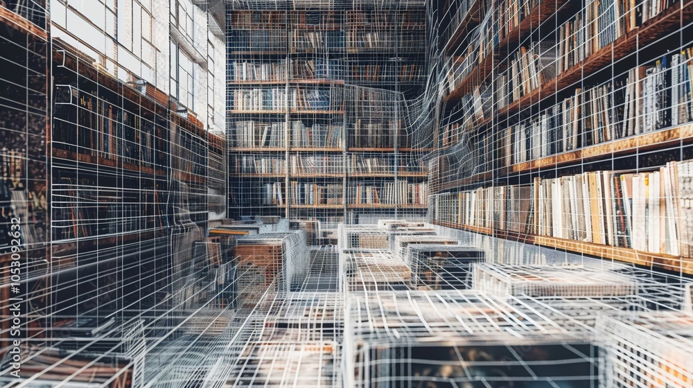 closeupA powerful wireframe mesh rendering of a musical performance breaking through a brick wall, symbolizing the transformative power of music  ,AI Music Technology