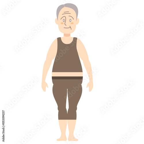 肥満体型のおじいさん