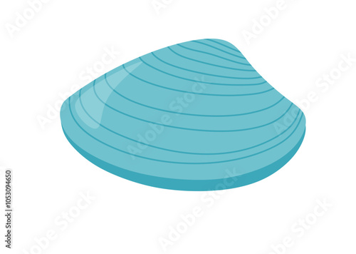 Cute clams set cute cartoon style. Seashell collection on white background.