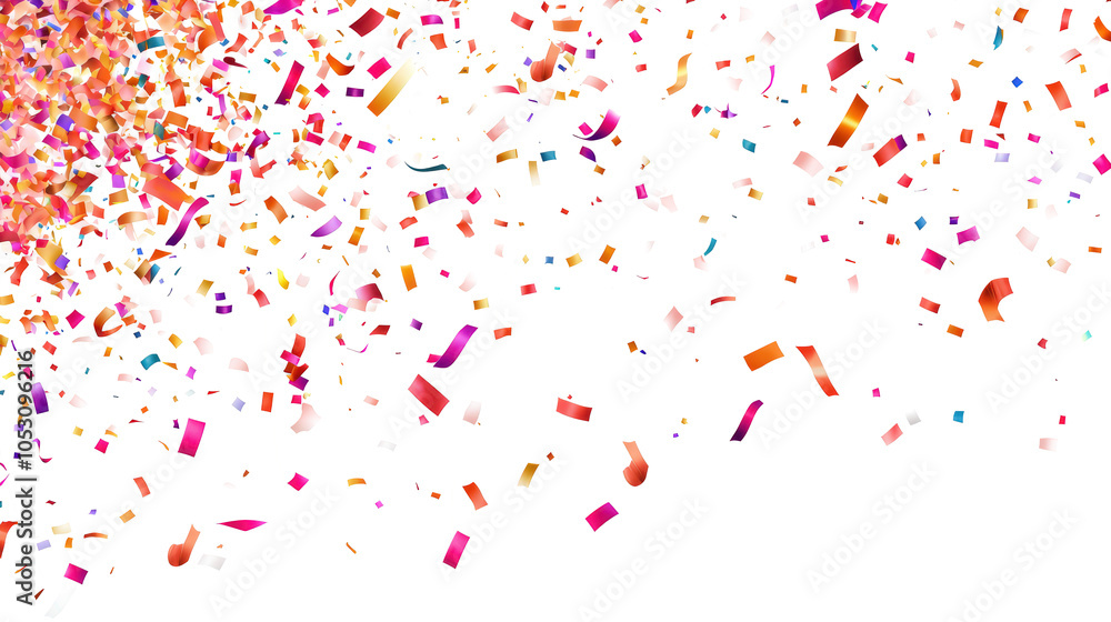 Colorful confetti falls. Colorful confetti falls.