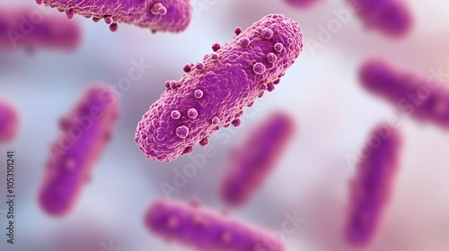 Microscopic Image of Clostridium difficile Bacteria Causing Severe Gastrointestinal Infection photo