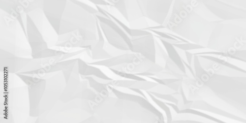 White color crumple paper texture pattern abstract background. Crumpled white paper abstract shape background with space paper for texture.