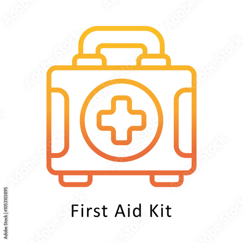 First Aid Kit vector Outline Gradient Design icon. Volunteering Symbol on White background EPS 10 File