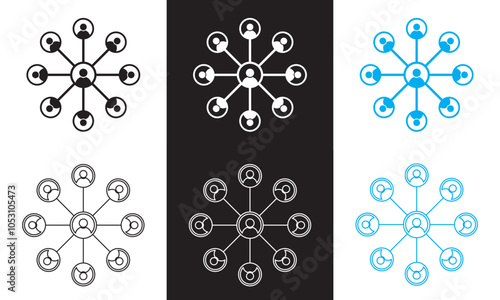 Planning and organization web icons. Business Management, Meeting, Conference.  isolated on white and black background. Vector illustration. EPS 10 