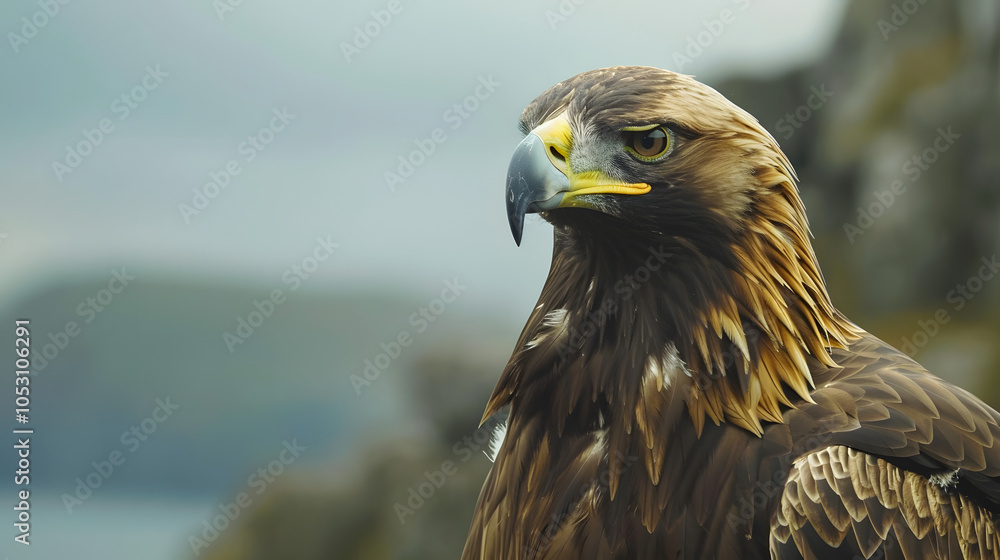 Fototapeta premium Beautiful Eagle. Golden eagle head detail. Aquila chrysaetos