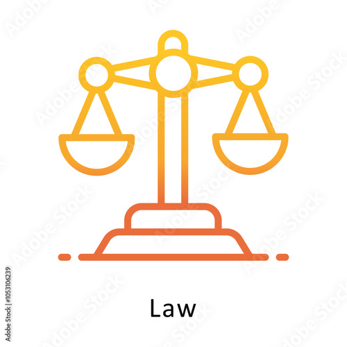 Law vector Outline Gradient Design icon. Volunteering Symbol on White background EPS 10 File