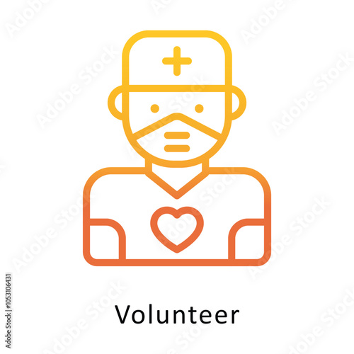 Volunteer vector Outline Gradient Design icon. Volunteering Symbol on White background EPS 10 File