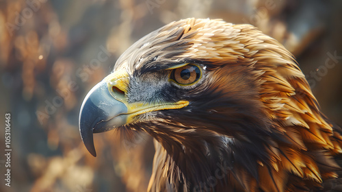 Beautiful Eagle. Golden eagle head detail. Aquila chrysaetos photo