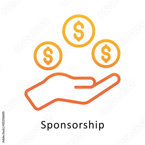 Sponsorship vector Outline Gradient  Design icon. Volunteering Symbol on White background EPS 10 File