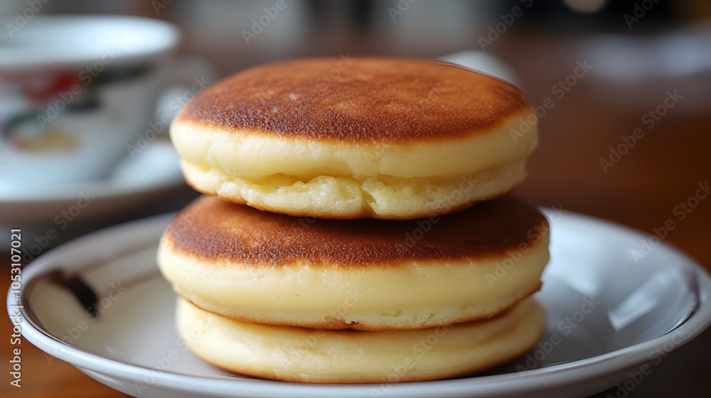 A serving of dorayaki, fluffy pancakes filled with sweet red bean paste.A serving of dorayaki, fluffy pancakes filled with sweet red bean paste.
A serving of dorayaki, fluffy pancakes filled with sweet red bean paste.A serving of dorayaki, fluffy pancakes filled with sweet red bean paste.