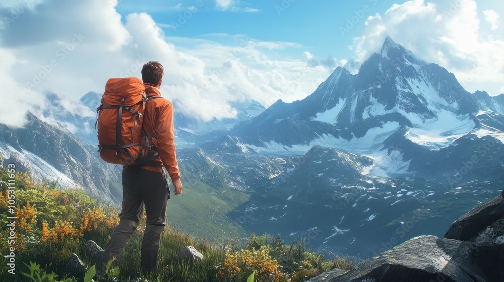 Obraz premium Mountain Backpacker