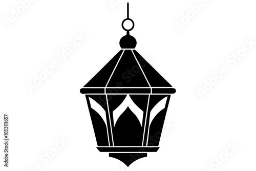 Diwali Lantern Silhouette | isolated vector illustration on white background