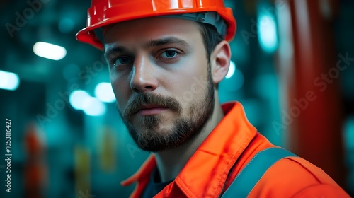 Engineer Inspecting Drill Pipe on Night time Oil Well Platform Capturing the Nighttime Work Environment and Maintenance Duties of an Offshore Oil Worker