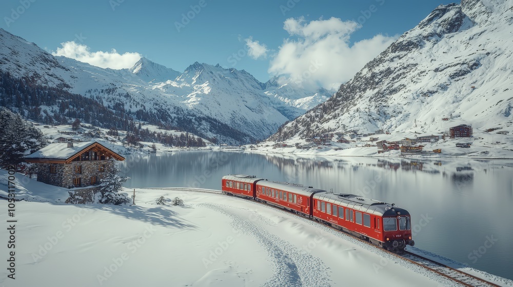 Fototapeta premium A Train Viewing Majestic Glacier