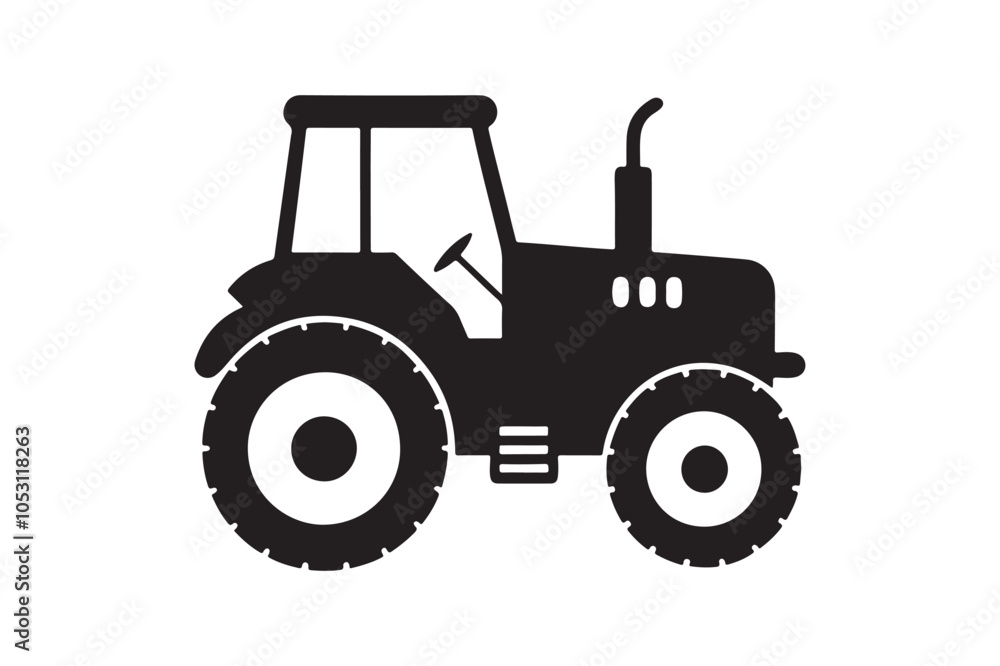 High-Quality Tractor Silhouette Vector Illustration, Tractor Silhouette High-Quality Tractor Silhouette Vector Illustration, Tractor Silhouette