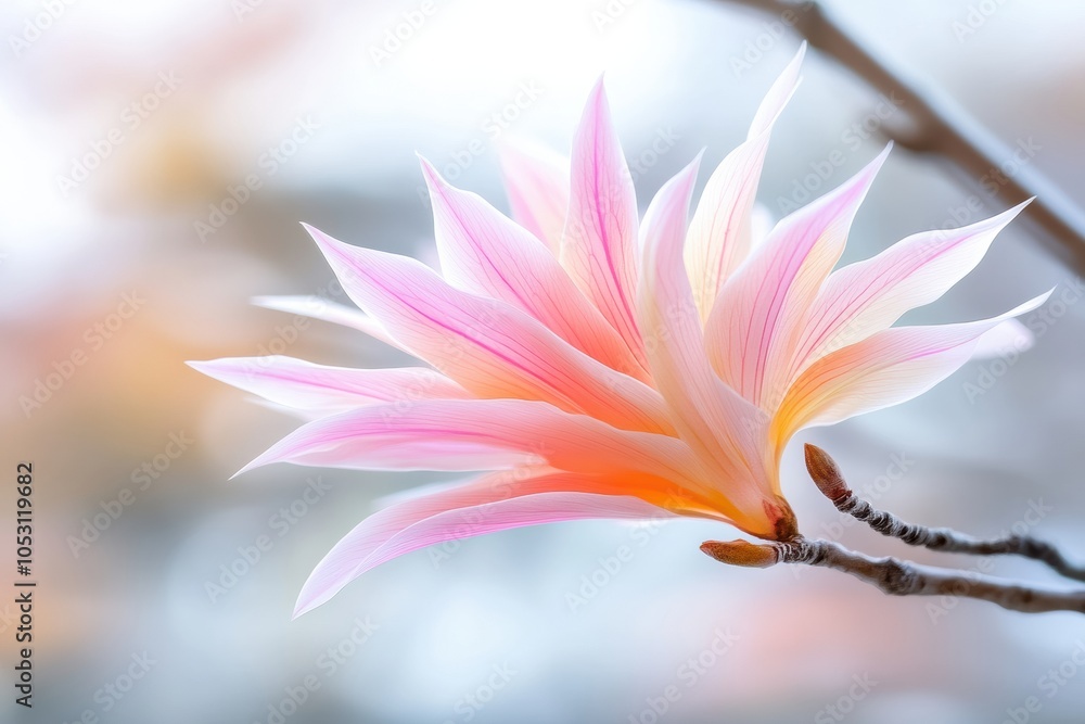 A delicate pink flower blossom showcasing soft hues against a serene background, perfect for nature and beauty themes. A delicate pink flower blossom showcasing soft hues against a serene background, perfect for nature and beauty themes.
