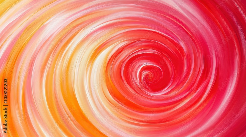 Abstract Painting of a Red, Orange, and White Spiral Abstract Painting of a Red, Orange, and White Spiral