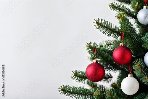 cute Christmas souvenir on a white background, christmas tree decoration, christmas tree with presents, christmas seamless pattern