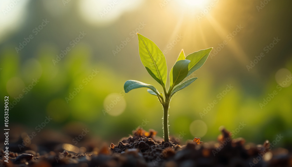 New Beginnings: A Seedling Growing Towards the Sun New Beginnings: A Seedling Growing Towards the Sun