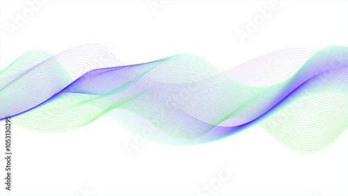 Abstract wavy blue and purple line on white background, purple gradient, light blue gradient, white background, Creating a luxurious and modern feel, 