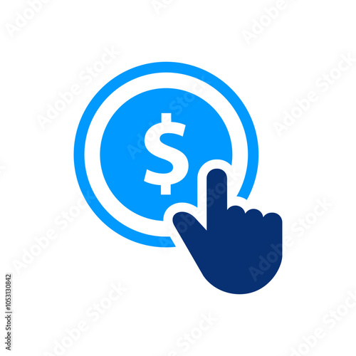 Pay per click icons on white background. Vector illustration.