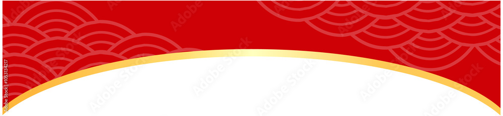 Obraz premium Chinese Red and Gold Curve Border