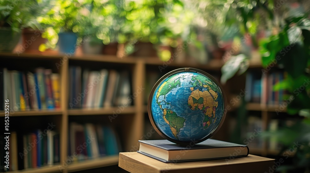 A school library featuring books and resources on sustainability, helping students research environmental topics.