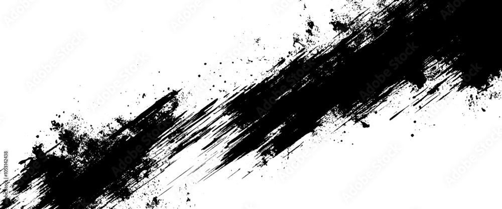 Vector abstract brushstroke black ink stroke texture. Vector abstract brushstroke black ink stroke texture.