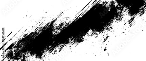 Obraz na płótnie Vector abstract brushstroke black color splatter Ink texture. w salonie