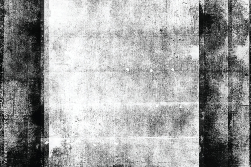 Fototapeta premium Black and white grungy abstract background. Grungy frame. Vector illustration 