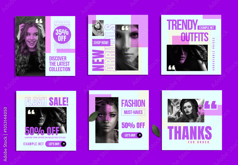 Look Style Post Fashion Social Media Post Stock Template | Adobe Stock