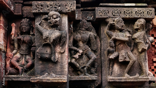 Unique carved sculptures of Pishach on the Mohajmata Temple, located in Terai, Shivpuri, Madhya Pradesh, India. photo