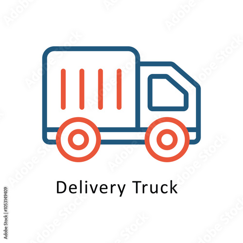 Delivery Truck vector Outline Two Color Design icon. Volunteering Symbol on White background EPS 10 File