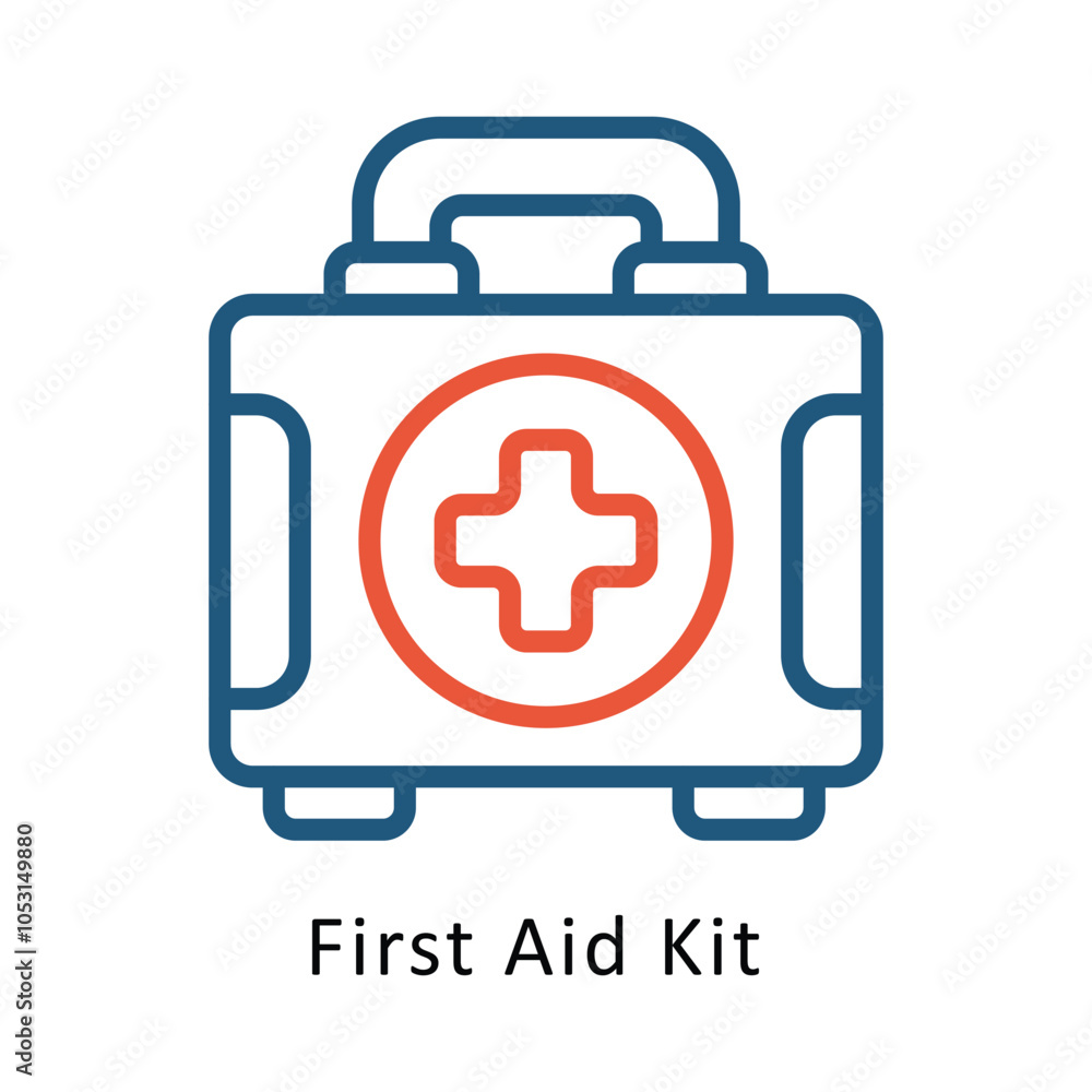 Fototapeta premium First Aid Kit vector Outline Two Color Design icon. Volunteering Symbol on White background EPS 10 File