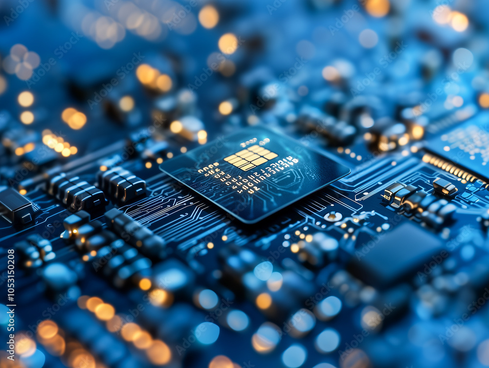electronic circuit board credit card concept electronic circuit board credit card concept