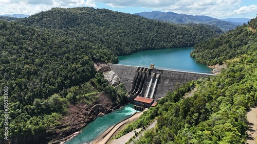 Aerial photo of Balambano hydroelectric power plant in South Sulawesi operated by PT Vale Indonesia